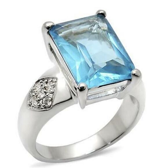 NWT Silver Tone & Blue Ring - Picture 1 of 6